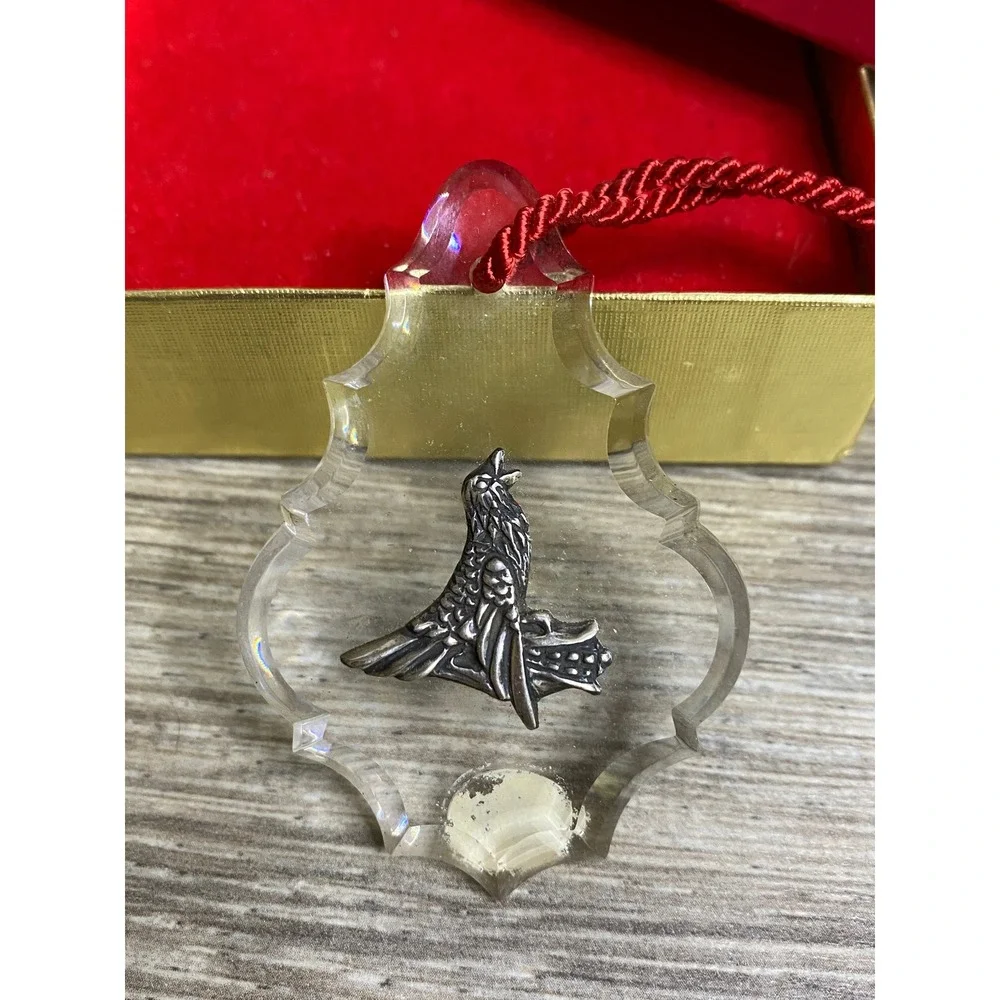 Reed & Barton Partridge Ornament Unisex OS Silver Excellent Sterling Lucite Box
